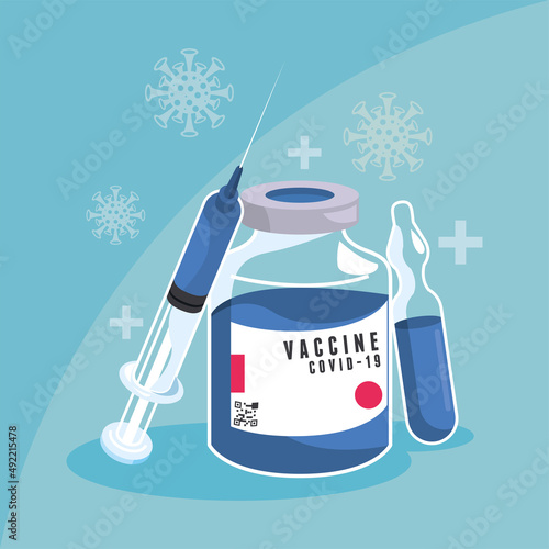 covid19 vaccine syringe and vials