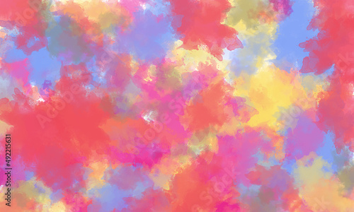 Abstract multicolored watercolor background texture of clouds