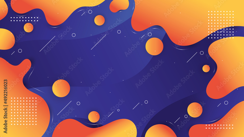 Colorful gradient background design. Abstract colorful geometric background, Gradient liquid shapes background, Dynamic shapes composition