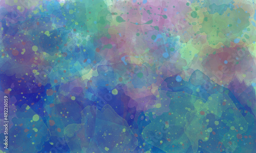 abstract watercolor gradient translucent background in blue and green tones