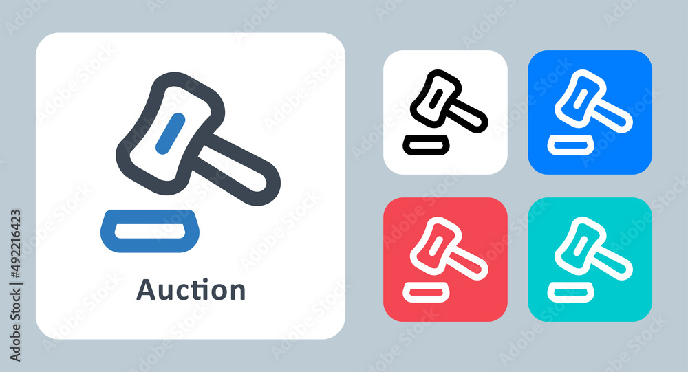 Auction icon - vector illustration . bid, bidding, judge, justice, gavel, law, hammer, legal, line, outline, flat, icons . Auction icon - vector illustration . bid, bidding, judge, justice, gavel, law, hammer, legal, line, outline, flat, icons .