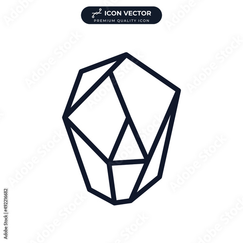 crystal diamond gemology icon symbol template for graphic and web design collection logo vector illustration