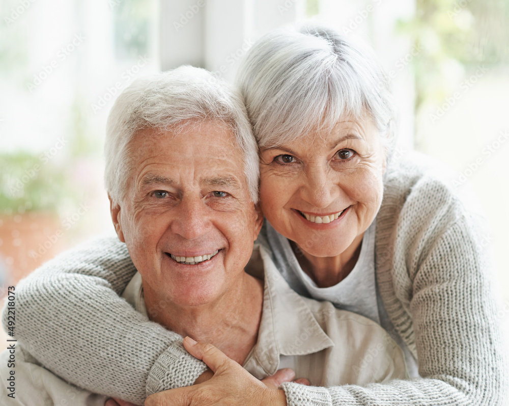 After all these years, Im still happy I chose him. A loving senior couple smiling at the camera. After all these years, Im still happy I chose him. A loving senior couple smiling at the camera.
