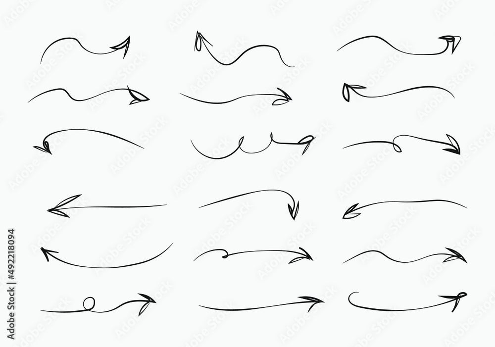 Set of vector isolated arrows on white background Set of vector isolated arrows on white background