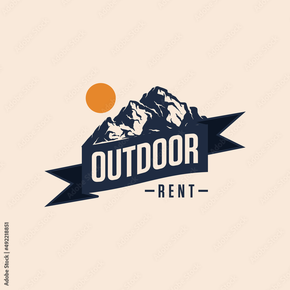 Fototapeta premium Vintage adventure logo Premium Vector