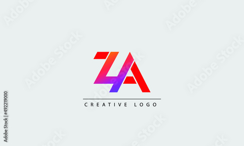 ZA Abstract initial monogram letter alphabet logo design