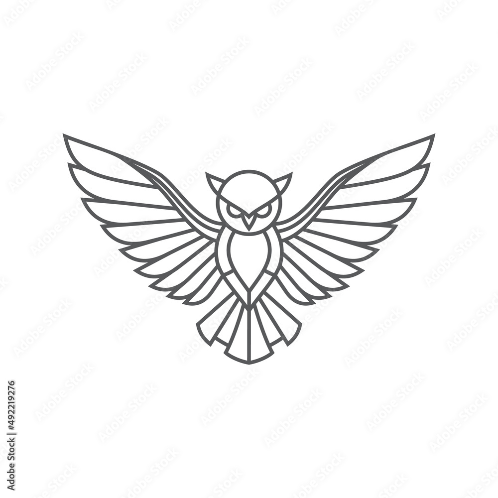line art owl logo icon vector illustration line art owl logo icon vector illustration
