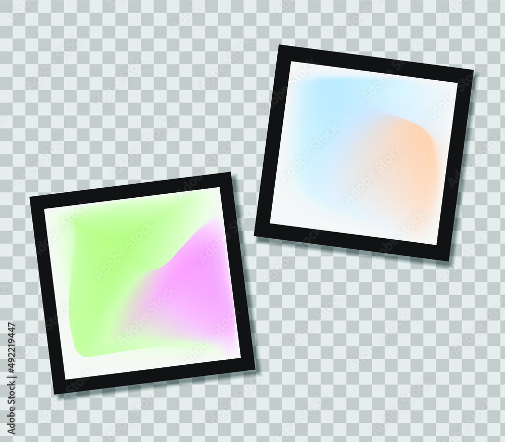 Set of vector Photo frame mockup design on sticky tape isolated on transparent background Set of vector Photo frame mockup design on sticky tape isolated on transparent background