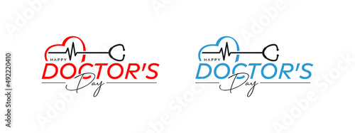 World, international happy Doctor's Day vector logo design 