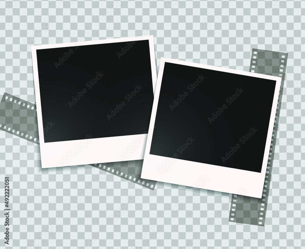 Set of vector Photo frame mockup design on sticky tape isolated on transparent background Set of vector Photo frame mockup design on sticky tape isolated on transparent background