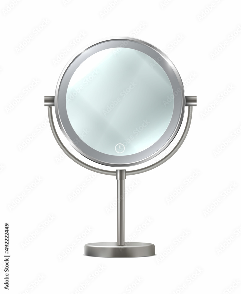 3d realistic vector icon. Fashion table beauty make up mirror. 3d realistic vector icon. Fashion table beauty make up mirror.
