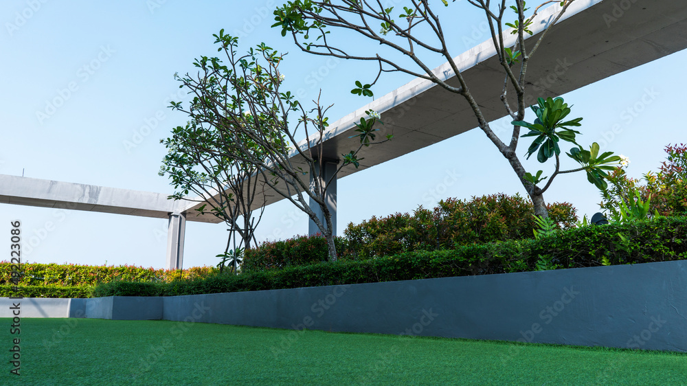 Sky garden on private rooftop of condominium or hotel rooftop, high ... - Exclusive Condo Properties With Rooftop Gardens