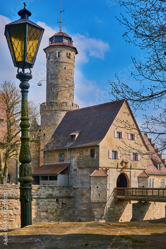 Yard view on the Altenburg Castle, that sits on the tallest of the seven hills of Bamberg, southern Germany