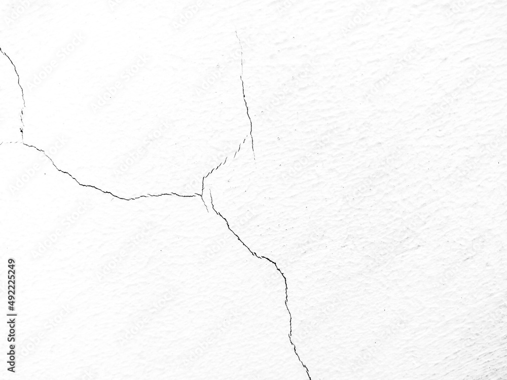 Obraz premium Cracked white wall, concrete wall texture.