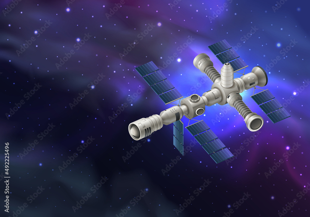 Naklejka premium Realistic Spacecraft Illustration