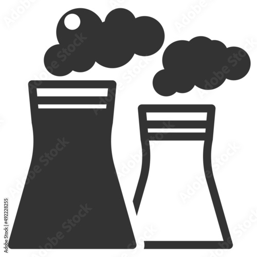 Vector coal power solid icon, electricity and power artboard 64x64 pixel, isolated white background
