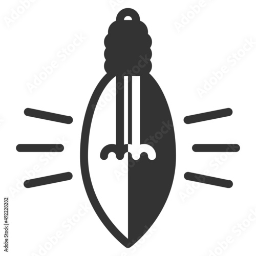 Vector light bulb solid icon, light and idea artboard 64x64 pixel, isolated white background