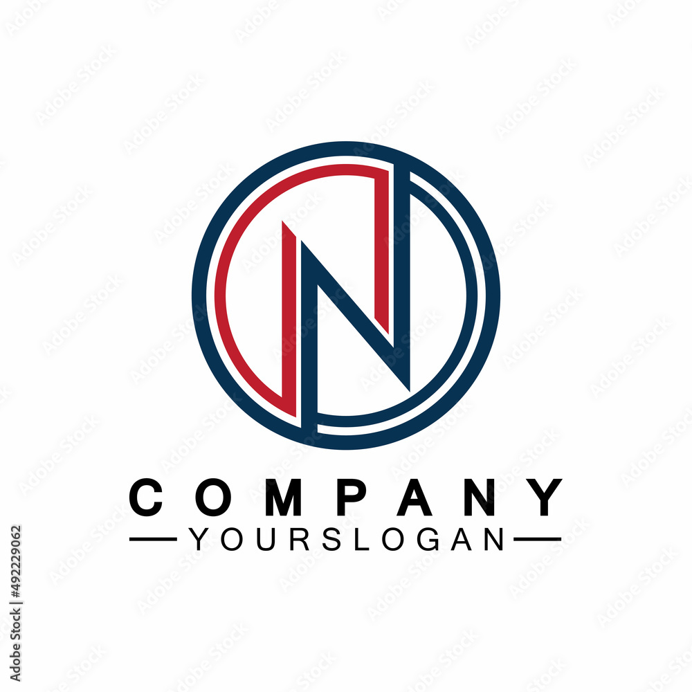 Letter N circle Concept Logo Vector Design Template Letter N circle Concept Logo Vector Design Template