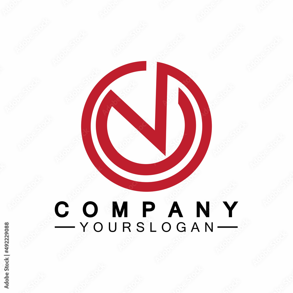 Letter N circle Concept Logo Vector Design Template Letter N circle Concept Logo Vector Design Template