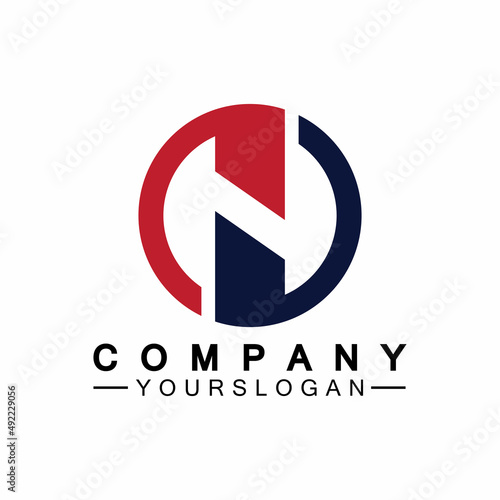 Free Download Letter N circle Concept Logo Vector Design Template - GFXLoad
