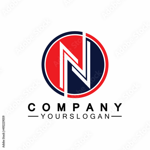 Free Download Letter N circle Concept Logo Vector Design Template - GFXLoad