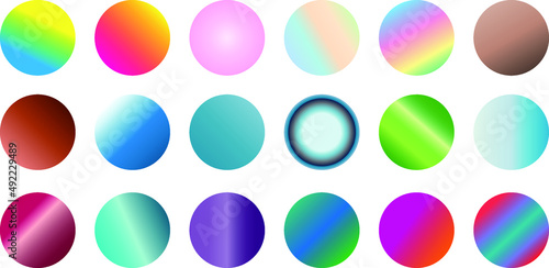 Round gradient set with modern abstract backgrounds. Colorful fluid cover for poster, banner, flyer and presentation. Trendy soft color.