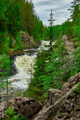 Waterfall Kivach in Kareliya - the second largest, after the Rhine, plain waterfall in Europe. photo