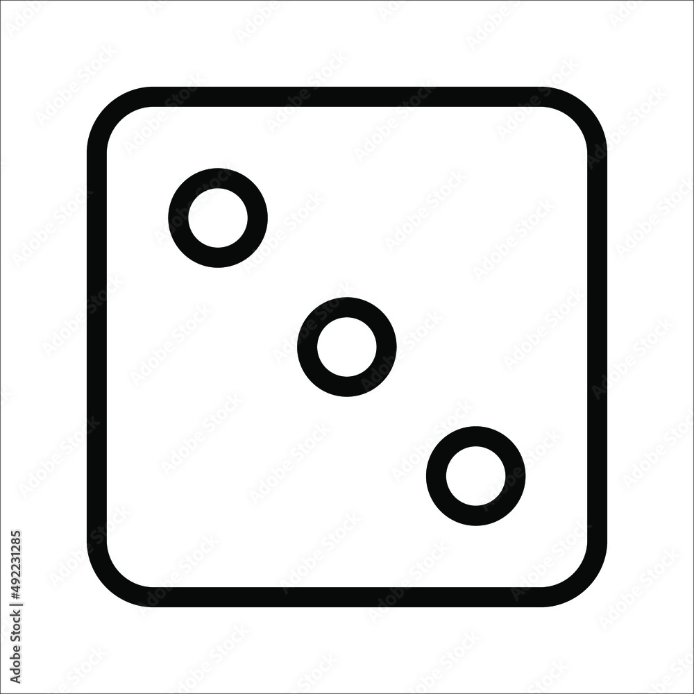 Dice cube icon, casino game. Black icon vector illustration on white background. Dice cube icon, casino game. Black icon vector illustration on white background.