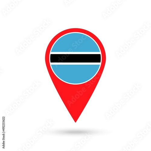 Free Download Map pointer with contry Botswana. Botswana  flag. Vector illustration. - GFXLoad