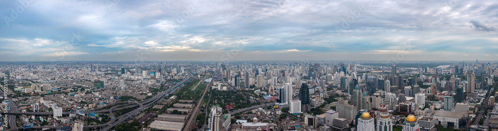 Fototapeta premium Aerial view of Bangkok City, Thailand