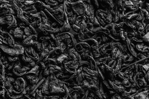 Canvas Print Texture of tea. Dry black tea leaves.