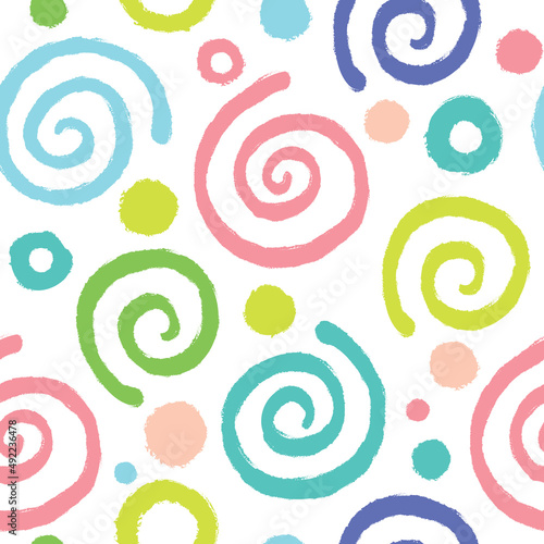 Seamless vector background with abstract pattern in bright colors.