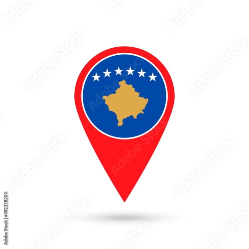 Free Download Map pointer with contry Kosovo. Kosovo flag. Vector illustration. - GFXLoad