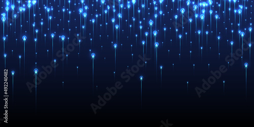 Abstract vertical line rays fiber optics vector.