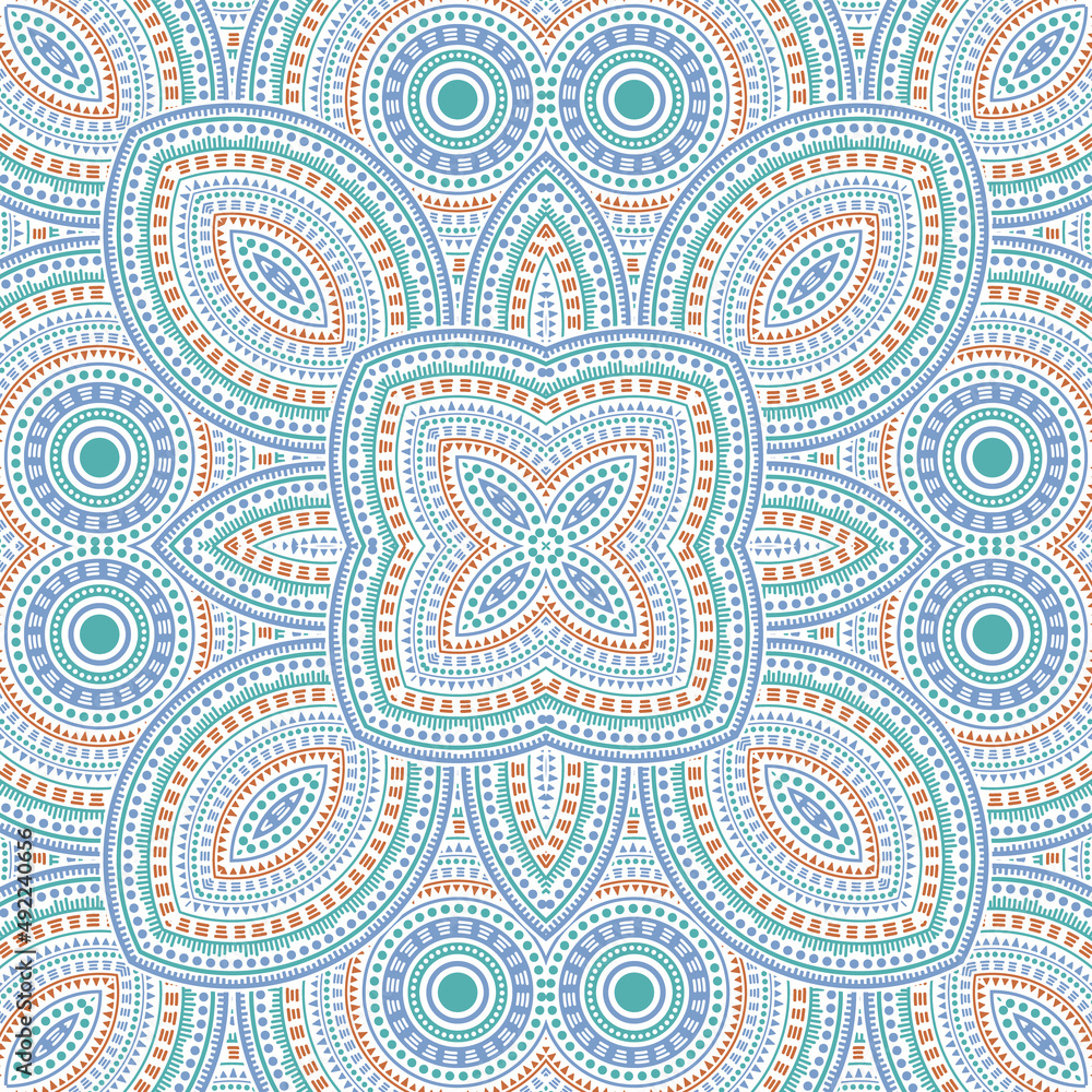 Elegant moroccan zellige tile seamless pattern. Geometric texture vector patchwork. Tapis print design. Stylish moroccan zellige tilework repeating pattern. Interior decoration print. Elegant moroccan zellige tile seamless pattern. Geometric texture vector patchwork. Tapis print design. Stylish moroccan zellige tilework repeating pattern. Interior decoration print.