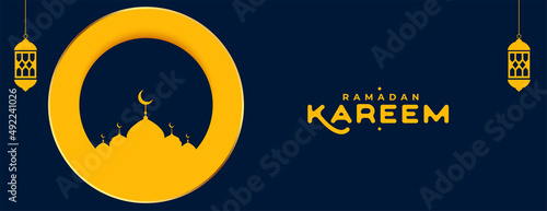 eid and ramadan kareem flat islamic banner design