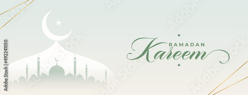 ramadan kareem arabic banner with mosque design
