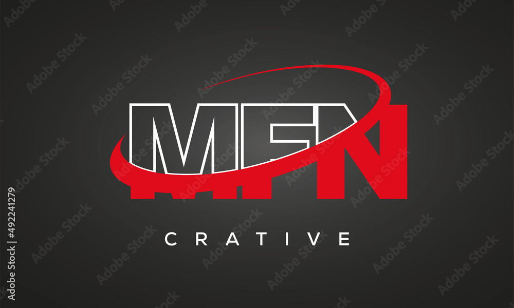MFN creative letters logo with 360 symbol vector art template design MFN creative letters logo with 360 symbol vector art template design