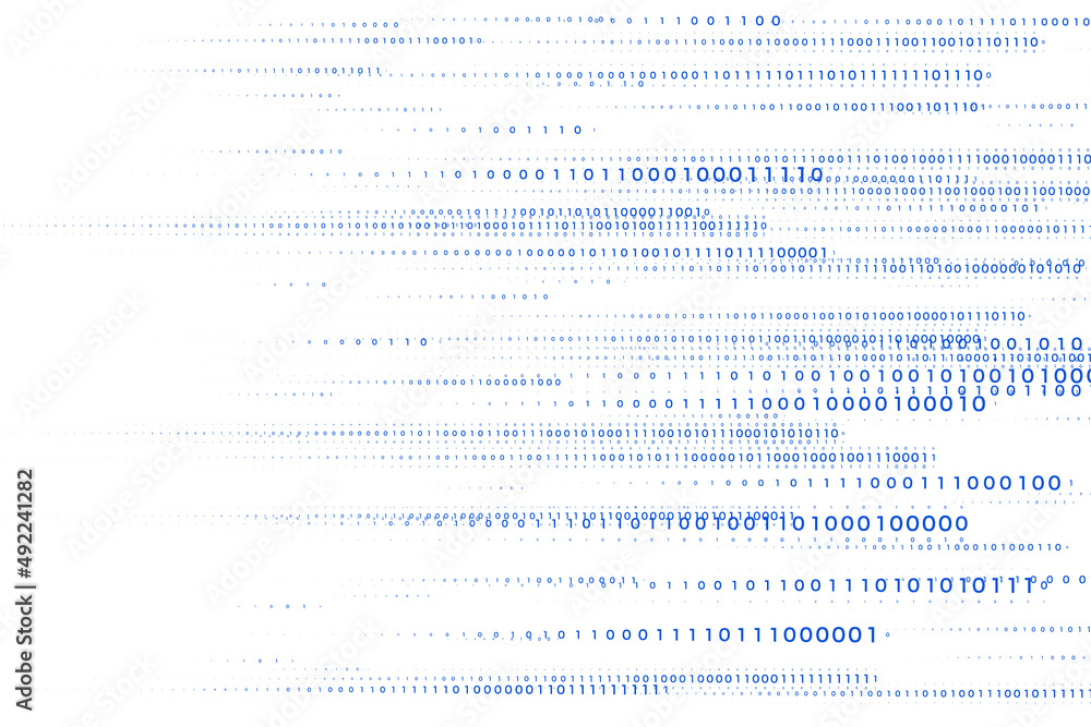 binary code streaming numbers in horizonal
