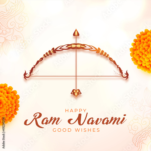 ram navami good wishes holiday greeting card design