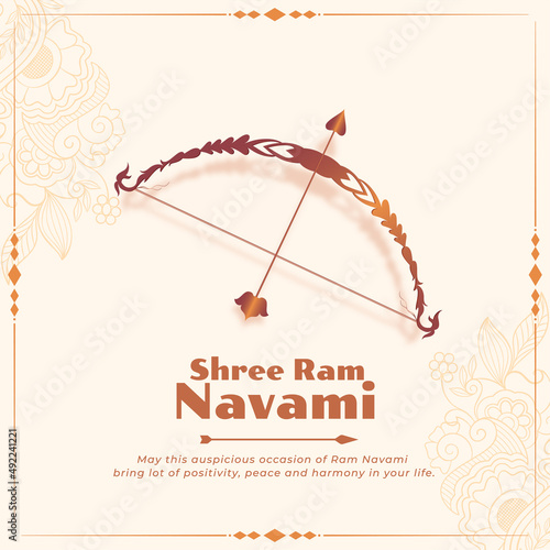 ram navami bow and arrow festival greeting design