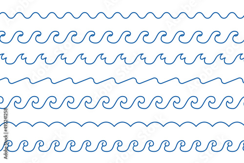 line style sea waves pattern borders