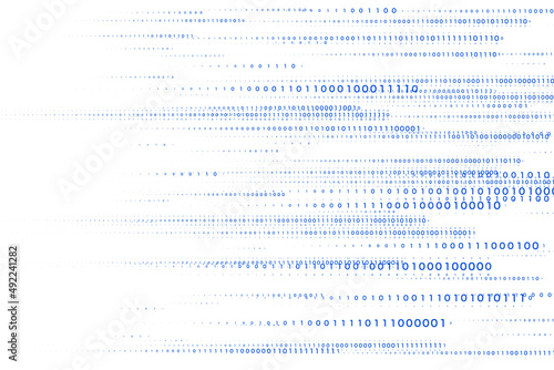 binary code streaming numbers in horizonal photo