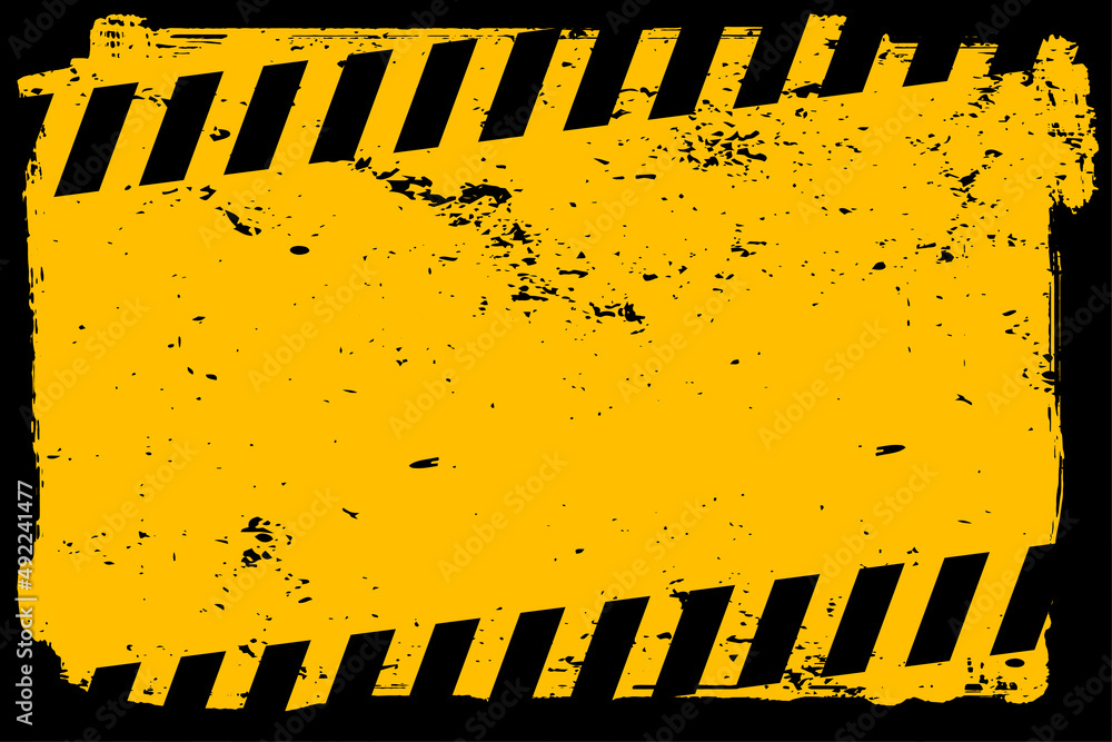 grunge yellow warning background with black stripes Stock Vector ...
