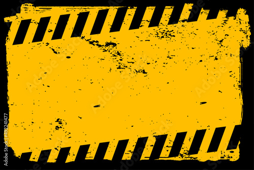 grunge yellow warning background with black stripes