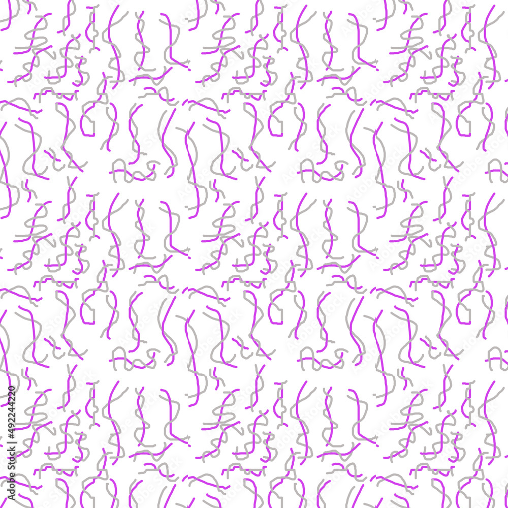 seamless pattern with gray purple abstract wavy lines