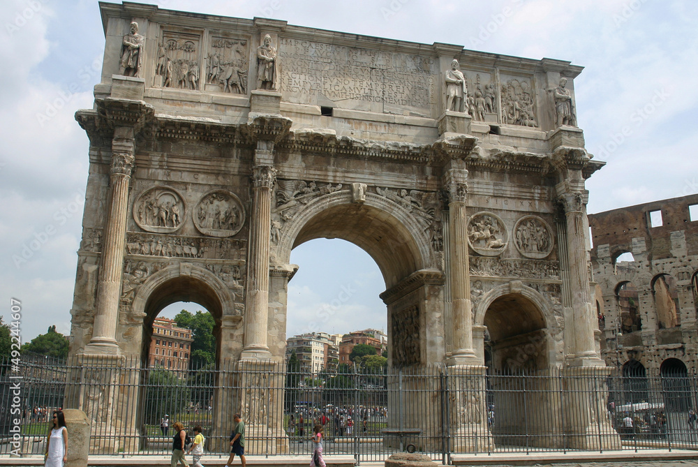The Arc de Triumph at the Gate of the Roman Forum in Italy