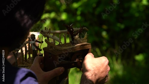 Wallpaper Mural Wooden mechanical toy goat, kicks the bucket. Torontodigital.ca