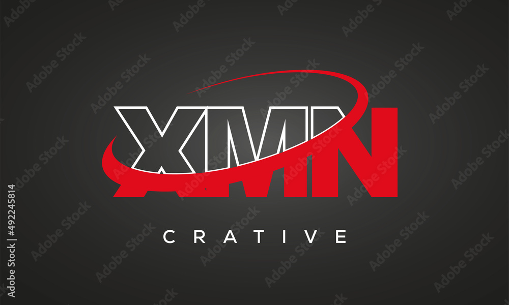 XMN creative letters logo with 360 symbol vector art template design XMN creative letters logo with 360 symbol vector art template design