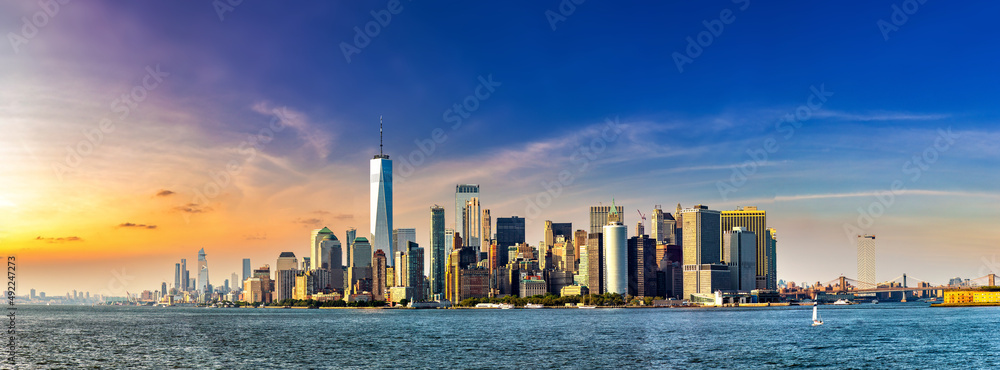 Manhattan cityscape in New York - obrazy, fototapety, plakaty 